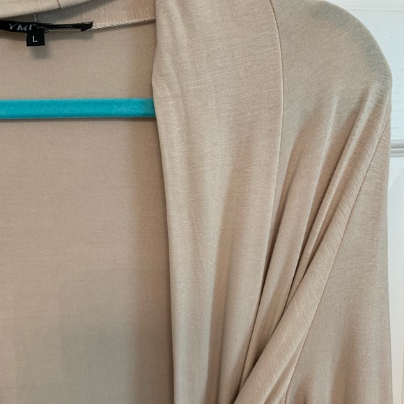 YMI Collections beige tie front cardigan. New. Size large - Picture 8 of 13